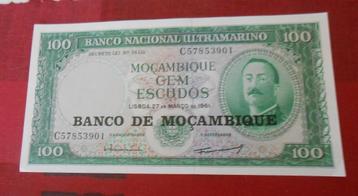 Bankbiljet van Mozambique - 100 Escudos, Postzegels en Munten, Ophalen of Verzenden, Overige landen, Los biljet