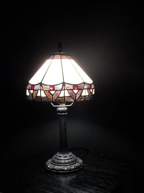 Art deco-lamp, Huis en Inrichting, Lampen | Tafellampen, Gebruikt, Minder dan 50 cm, Glas, Metaal, Ophalen