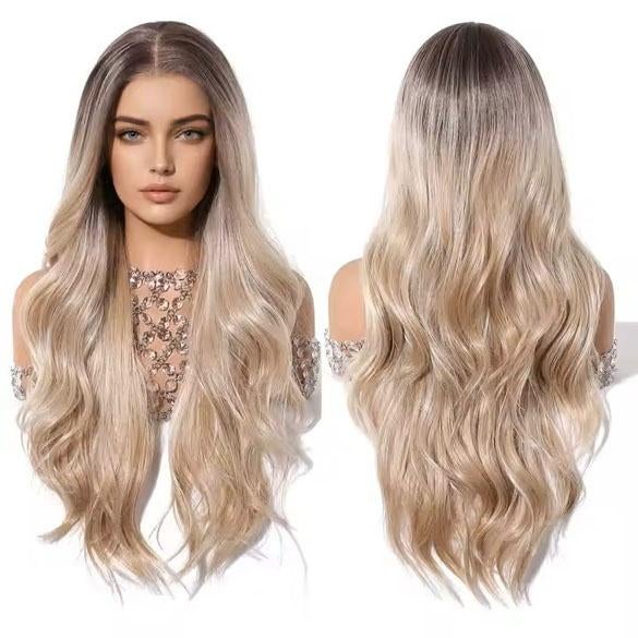 Mono top swiss lace pruik lang blond haar zonder pony model, Verzenden, Nieuw