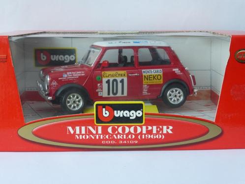 Mini Cooper #101 Monte Carlo (1960) van Burago 1/18, Hobby en Vrije tijd, Modelauto's | 1:18, Zo goed als nieuw, Auto, Burago