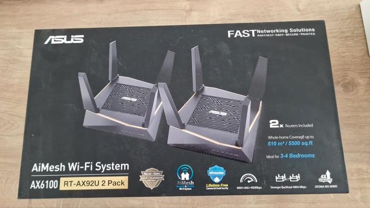 ASUS AiMesh AX6100, Computers en Software, Netwerk switches, Zo goed als nieuw, Ophalen