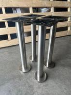 Inox tafelpoten te koop, Maison & Meubles, Pièces pour table, Autres matériaux, Rond, Enlèvement ou Envoi, Pied de table