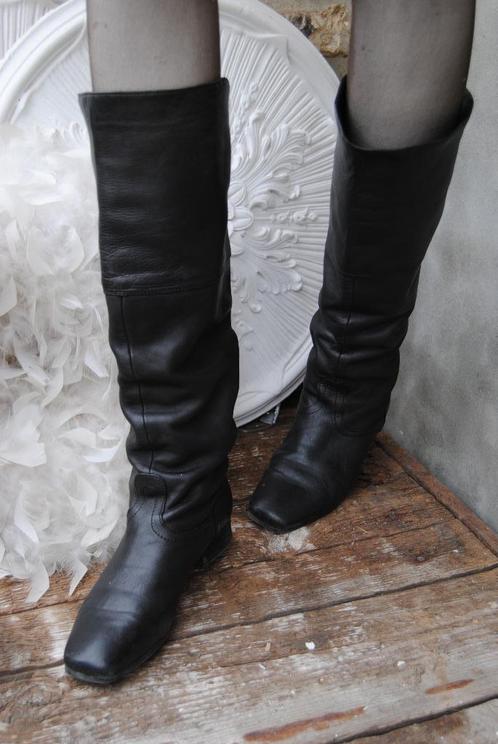 Lederen laarzen - zwart - maat 38, Vêtements | Femmes, Chaussures, Porté, Bottes hautes, Noir, Enlèvement