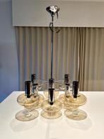 Vintage atomic chandelier / luchter / hanglamp, Ophalen, Zo goed als nieuw, Glas, 75 cm of meer