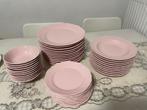 Roze porselein bordjes (+/- 44 stuks), Verzamelen, Ophalen, Gebruikt, Porselein, Bord of Schaal