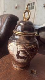 Vintage dekselvaas met hert, Antiek en Kunst, Ophalen