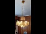 Hanglamp luster met 2 zijlampen retro jaren 70, Ophalen of Verzenden, Gebruikt