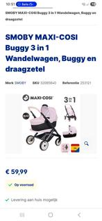 Smoby poppenwagen 3 in 1 - zo goed als nieuw, Ophalen, Zo goed als nieuw