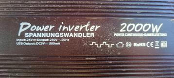 24V naar 220V omvormer/inverter 2000W continu. beschikbaar voor biedingen