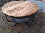 salontafel massief Mango en zwart staal nieuw, Enlèvement ou Envoi, Neuf