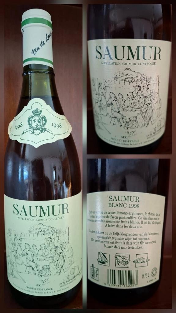 Saumur Blanc 1998 – Loire wijn (wit, sec), Verzamelen, Wijnen, Zo goed als nieuw, Witte wijn, Frankrijk, Ophalen of Verzenden