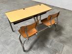 Schoolbankje vintage., Ophalen, Gebruikt, Tafel(s) en Stoel(en)