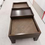 Design salontafel 140x60x34 cm – topstaat met 2 dienbladen, Huis en Inrichting, Ophalen, Zo goed als nieuw, Rond