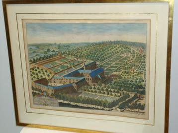 Renier BLOKHUYSEN 18E klooster Brussel gekleurd kopergravure beschikbaar voor biedingen