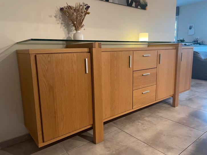 Dressoir, Huis en Inrichting, Kasten | Dressoirs, Gebruikt, 200 cm of meer, 25 tot 50 cm, Met deur(en), Overige houtsoorten, Ophalen