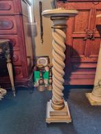 Belle colonne en bois tourné polychrome 100cm H, Antiquités & Art, Enlèvement