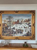 Schilderij,  De volkstelling in Bethlehem. Van pieter Breuge, Antiek en Kunst, Kunst | Schilderijen | Klassiek, Ophalen