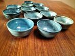 12 Mini potjes blauw keramiek, Antiek en Kunst, Ophalen