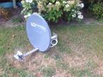 Satellietschotel compleet met dubbele Quad LNB en muursteun, Ophalen of Verzenden