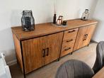 Dressoir + lange kast hout en zwart metaal, Ophalen, Nieuw, Metaal, Industrieel