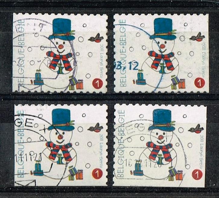 Postzegels uit Belgie - K 5234 - sneeuwpop, Postzegels en Munten, Postzegels | Europa | België, Gestempeld, Frankeerzegel, Kerst