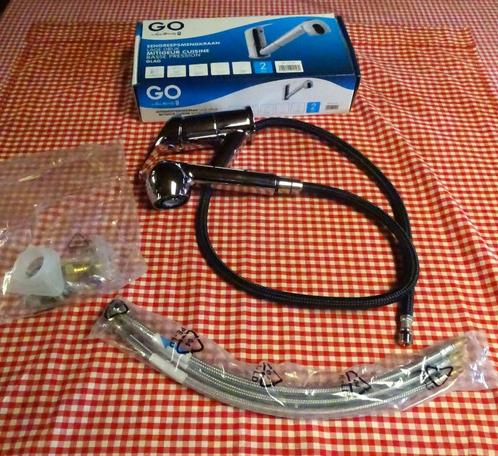 robinet mitigeur cuisine,, Doe-het-zelf en Bouw, Sanitair, Nieuw, Kraan, Inox, Ophalen