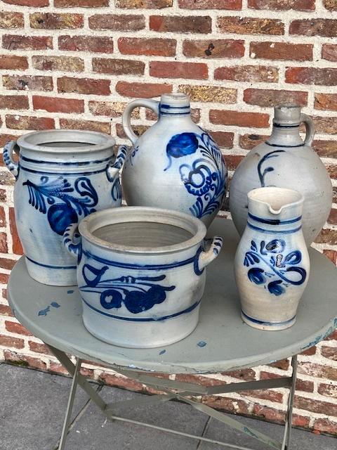 Lot van 5 stuks antiek Keuls geglazuurd aardewerk, Antiquités & Art, Antiquités | Céramique & Poterie, Enlèvement