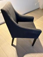 Stoelen, 4 stuks (=1 set) donker grijs, stof, Huis en Inrichting, Stoelen, Ophalen, Gebruikt, Vier, Stof