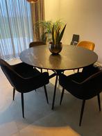 Eettafel + 4 Stoelen, Huis en Inrichting, Ophalen, Overige materialen, Rond, Zo goed als nieuw