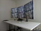 MULTI-MONITOR WORKSTATION - ZIT-STA BUREAU, Huis en Inrichting, Ophalen, Elektrisch, Gebruikt, Bureau