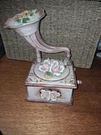 Vintage porselein koekentrommel grammofoon., Antiek en Kunst, Ophalen