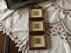Miniatuur trio lijstjes Gold Leaf eenden, Antiek en Kunst, Ophalen of Verzenden
