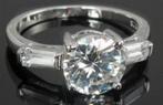Zilveren ring solitaire met CZ cubic zirkonia, Nieuw, Ophalen of Verzenden, Met edelsteen, Dame