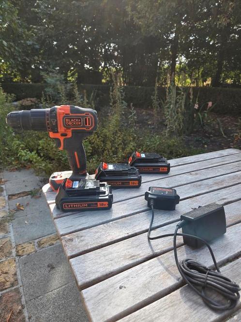 Black+Decker accuboormachine 18V – met 3 accu’s & lader, Doe-het-zelf en Bouw, Gereedschap | Boormachines, Zo goed als nieuw, Ophalen of Verzenden
