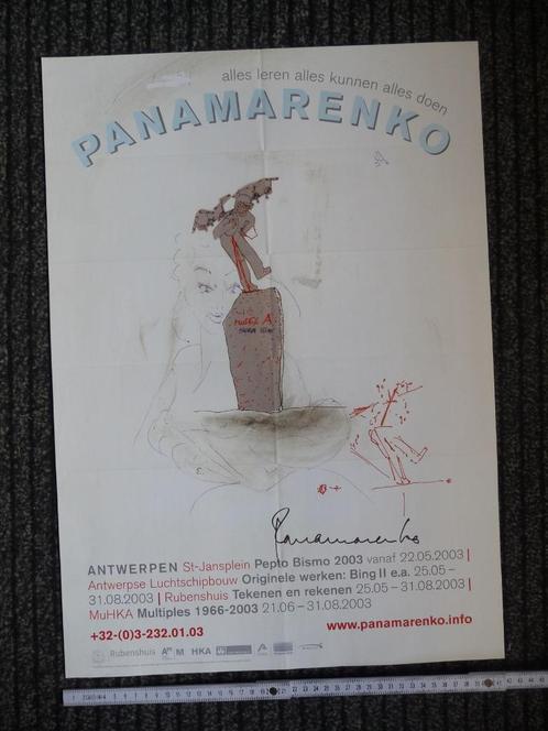 PANAMARENKO - AFFICHE ORIGINEEL GESIGNEERD, Antiek en Kunst, Kunst | Litho's en Zeefdrukken, Ophalen of Verzenden