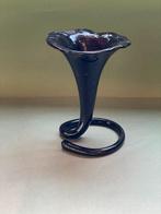 Vase en verre art nouveau noir soufflé à la main/vase design, Antiquités & Art, Enlèvement ou Envoi