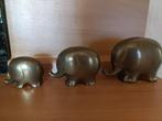 3 olifantjes in verschillende grootte, Maison & Meubles, Accessoires pour la Maison | Bougeoirs & Bougies, Bronze ou Cuivre, Enlèvement