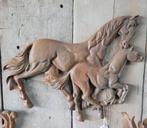 Brocante gietijzeren ornament wand decoratie Paarden, Antiek en Kunst, Ophalen of Verzenden