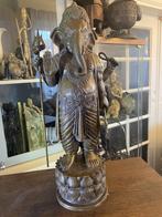 Antiek bronzen staande Ganesha-beeld - 43 cm, Huis en Inrichting, Woonaccessoires | Boeddhabeelden, Ophalen of Verzenden, Gebruikt