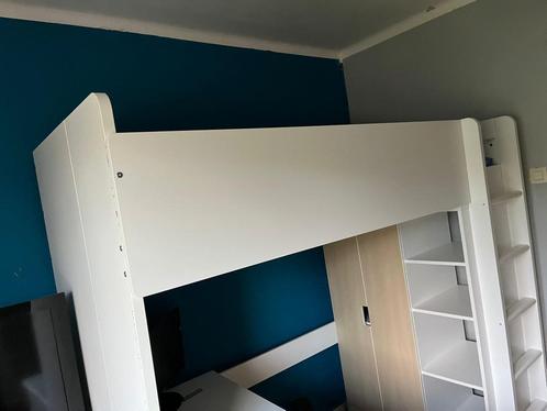 IKEA hoogslaper met bureau, Huis en Inrichting, Slaapkamer | Stapelbedden en Hoogslapers, Zo goed als nieuw, Hoogslaper, 90 cm