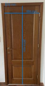 Eiken deur 1 (zelf demonteren), Doe-het-zelf en Bouw, Deuren en Vliegenramen, Ophalen, Gebruikt, 80 tot 100 cm, Binnendeur
