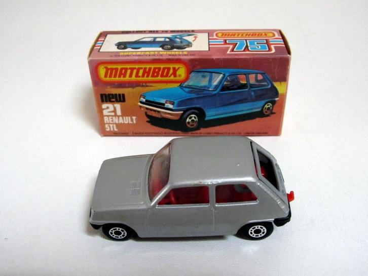 Matchbox Superfast MB21c Renault 5TL 1979, grijs, Hobby en Vrije tijd, Modelauto's | Overige schalen, Zo goed als nieuw, Auto