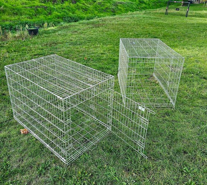 2 metalen benches – Geschikt voor hond, kip of konijn, Dieren en Toebehoren, Hondenhokken, Ophalen