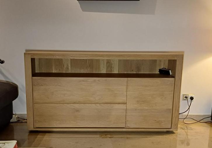 moderne massieve eiken kast, Huis en Inrichting, Kasten | Dressoirs, Zo goed als nieuw, 150 tot 200 cm, 25 tot 50 cm, Met lade(s)