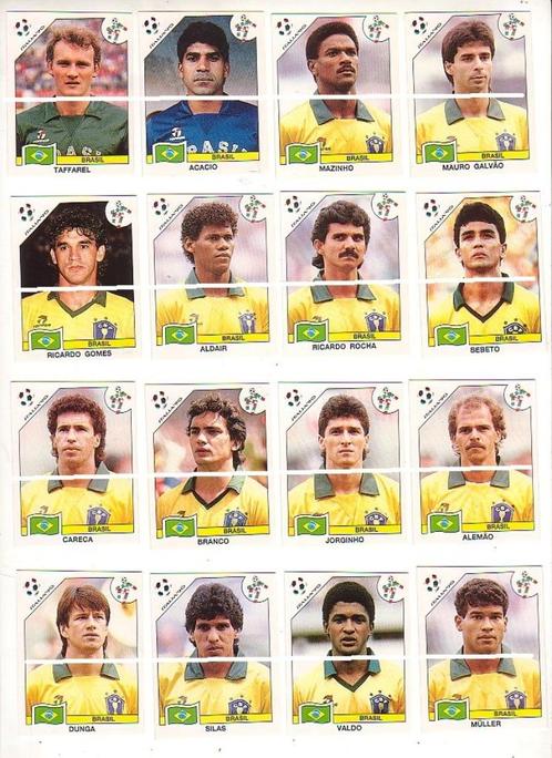 Panini / Italia ' 90 / Brasil / 16 stickers, Verzamelen, Sportartikelen en Voetbal, Zo goed als nieuw, Poster, Plaatje of Sticker