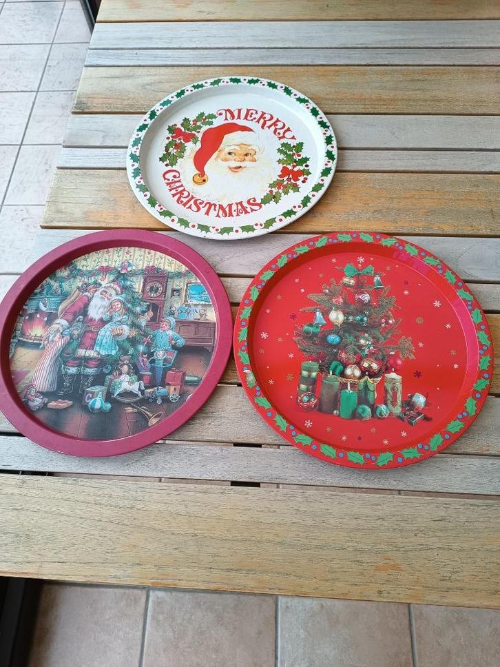 A vendre 3 plateaux, Huis en Inrichting, Woonaccessoires | Dienbladen, Gebruikt, Metaal, Rond, Ophalen