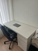 Bureau van ikea (malm) wit, Ophalen, Zo goed als nieuw, Bureau