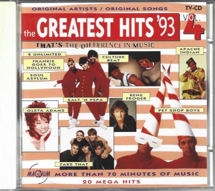 CD The Greatest Hits 1993 - Vol 4, Cd's en Dvd's, Cd's | Rock, Zo goed als nieuw, Poprock, Ophalen of Verzenden