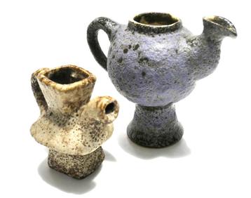 Paire de céramiques par Van Woerden pour Vest Gouda, 1973 beschikbaar voor biedingen