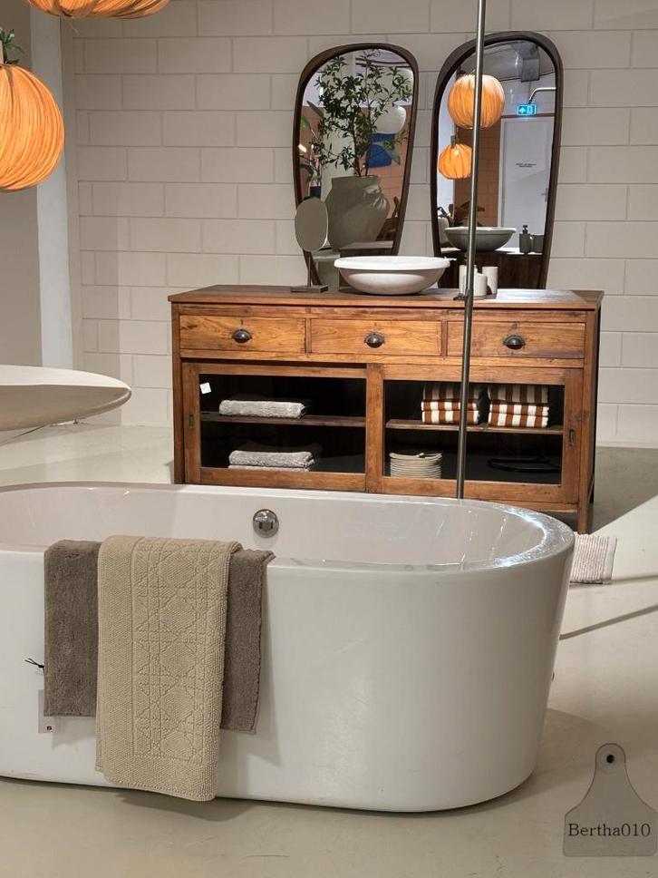 Grote oude toonbank keukeneiland lengte 180 cm, Antiquités & Art, Curiosités & Brocante, Enlèvement ou Envoi